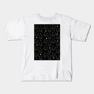 Desain Cat black home pattern Kids T-Shirt